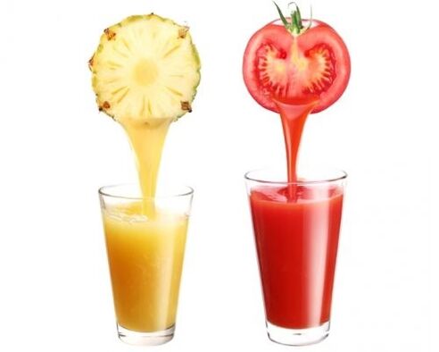 pineapple juice and tomatoes for the Japanese diet