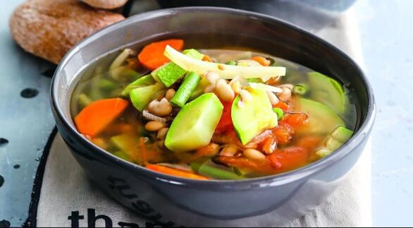 Vegetable soup - a light first dish in the Maggi diet menu